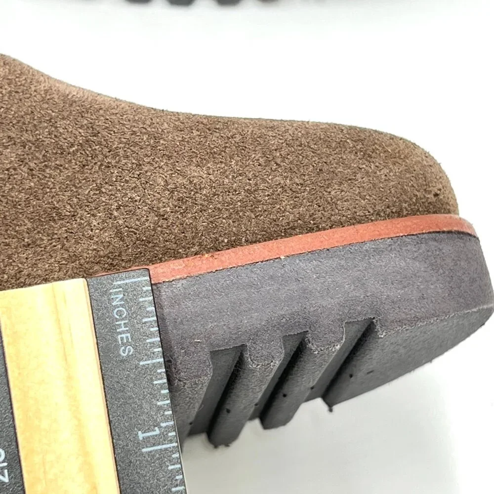 Sanctuary Womens Size 6.5 Engage Brown Suede Leather Wedge‎ Ankle Boots Shoes